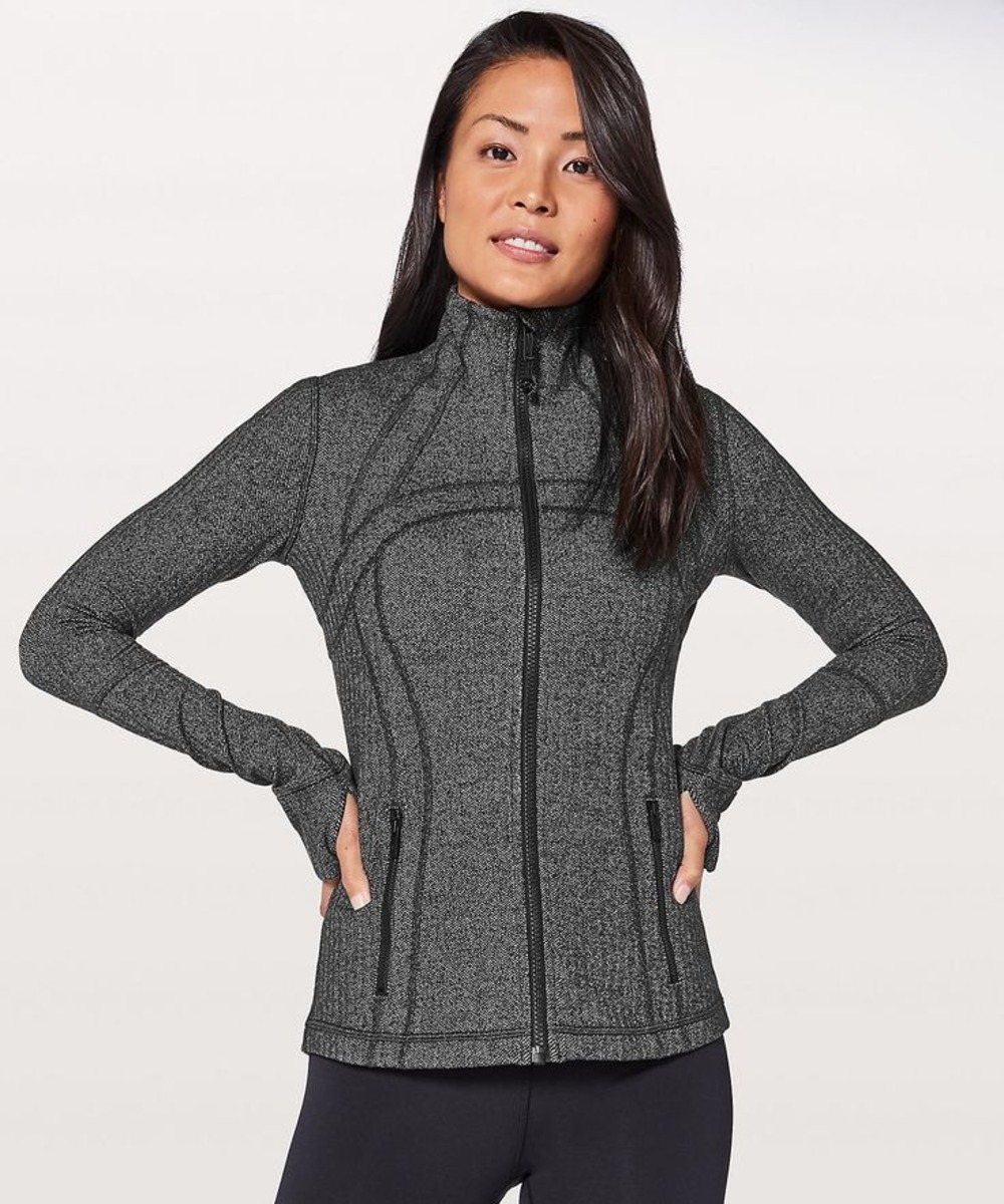 Lululemon Define Jacket Size 10 Heathered Black Full Zip Yoga